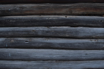 Obraz premium Background Pattern, Closed Up of Old Brown Wooden Logs with Copy Space for Text Decorated.