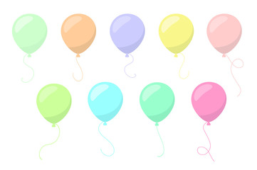 Vector Multicolored Colorful Balloons Set