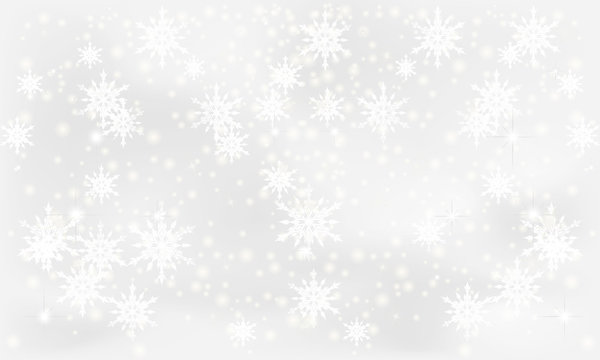 Elegant white background with snowfalls, vector