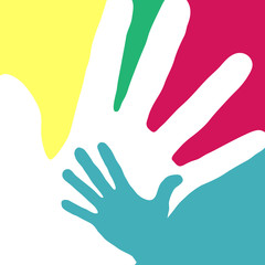 Family. Child and parent’s hands, vector