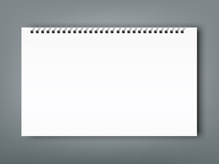 Realistic sheets of paper with spiral and brochure mockup cover template