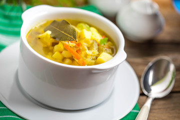 Cucumber soup with vegetables.