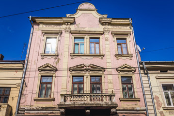 Residential building on the Old Town of Chernivtsi, Ukraine
