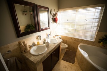 Interior of domestic bathroom