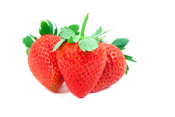 Beautiful strawberries isolated on white
