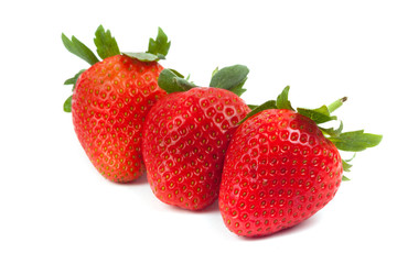 Beautiful strawberries isolated on white