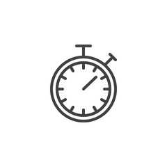 Stopwatch line icon, outline vector sign, linear style pictogram isolated on white. Timer symbol, logo illustration. Editable stroke