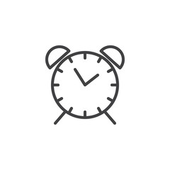 Alarm clock line icon, outline vector sign, linear style pictogram isolated on white. Symbol, logo illustration. Editable stroke
