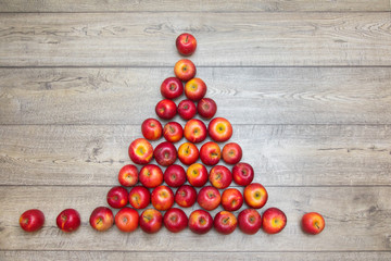 Christmas tree made from apples