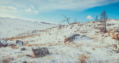 Winter Landscape in Siberia. Travel. Tourism.