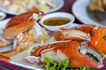 Steamed Crab food