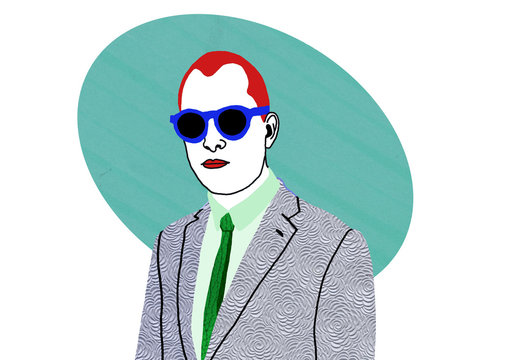 Fashion dandy with sunglasses