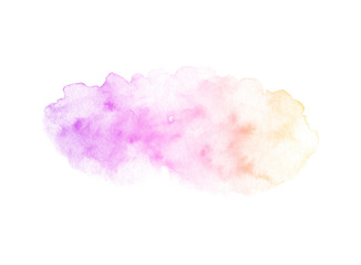 Hand painted purple, pink and yellow watercolor gradient texture isolated on the white background. Usable for cards, invitations and more.