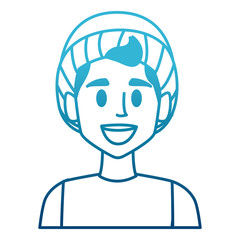Boy with winter hat face