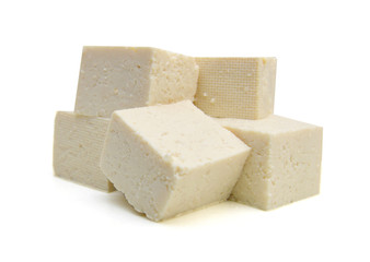 Coseup tofu isolated on white background