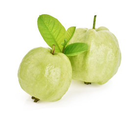 Guava fruit isolated on white background.