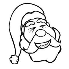 santa claus face outline