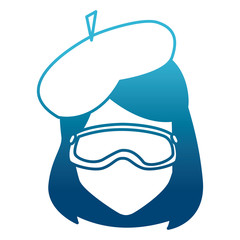 Woman with winter gooogles face