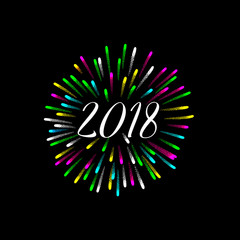 Happy New Year 2018. Vector illustration.