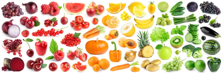 Rolgordijnen Collectie van groenten en fruit © seralex
