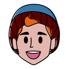 Boy with winter hat face