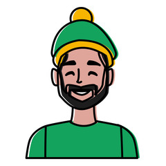 Young man with winter hat