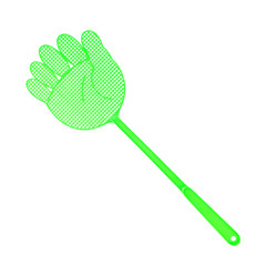 green Flyswatter isolated on white background