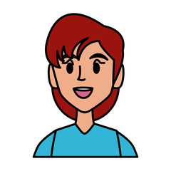 Young woman face smiling