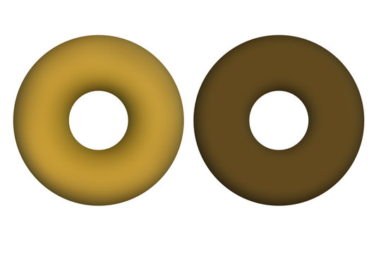 Donuts normal y de chocolate. 
