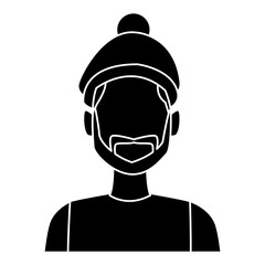 Young man with winter hat