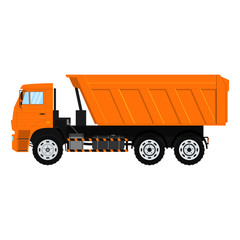 Vector Tipper truck. Dump vehicle. Isolated on white background.