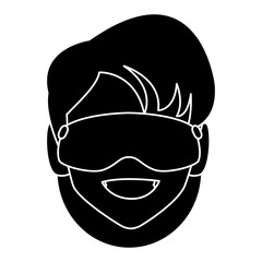 Woman with winter gooogles face