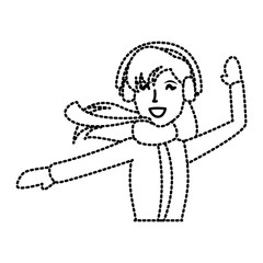 Young woman with earmuffs and scarf