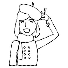 Young woman with winter clothes