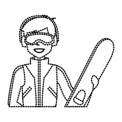 Young man with snowboard