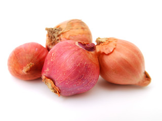 Red onion tuber isolated on white background
