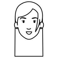 beautiful and young woman head character vector illustration design