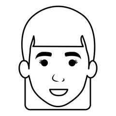 beautiful and young woman head character vector illustration design