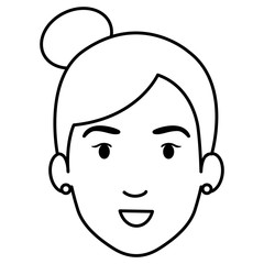 Obraz premium beautiful and young woman head character vector illustration design