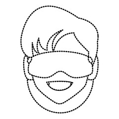 Woman with winrer gooogles face