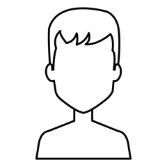 young man shirtless avatar character vector illustration design