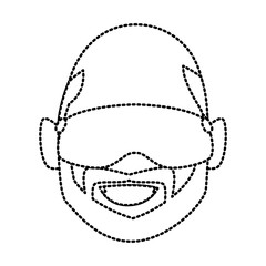 Man with winter googles face