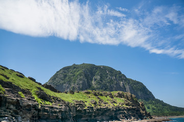 Fantastic rock cliffs at jeju yongmeoli beach
