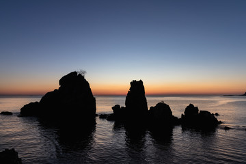 Fantastic sunrise scenery of Donghae Chuam beach