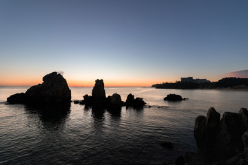 Fantastic sunrise scenery of Donghae Chuam beach