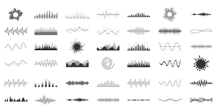 Set of vector audio scales.