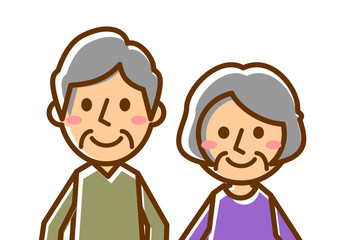 年配夫婦　上半身　笑顔