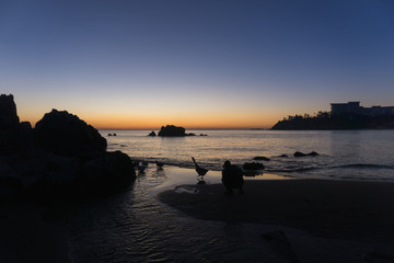 Fantastic sunrise scenery of Donghae Chuam beach