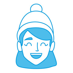 Obraz na płótnie Canvas Young woman with winter hat cartoon icon vector illustration graphic design