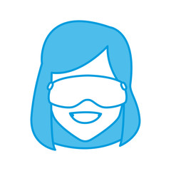 Woman with winrer gooogles face icon vector illustration graphic design